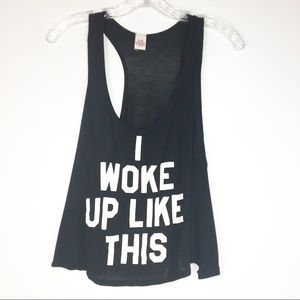 LA Teez “I woke up like this” Muscle Crop Tank